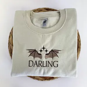 Embroidered Darling Bat Boys Sweatshirt, Velaris Sweatshirt, Gift Rhysand