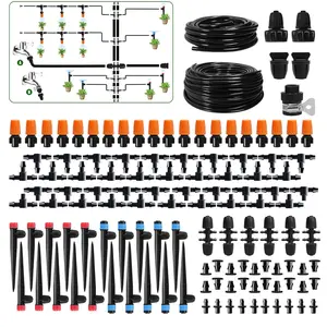 260 ft drip irrigation system kit automatic garden watering system for greenhouse lawn raised bed flower bed micro misting plant sprinkler system with irrigation tubing adjustable drip emitters