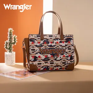 Wrangler Western Aztec Pattern Crossbody/Shoulder Purse for Women Large Capacity Everyday Use