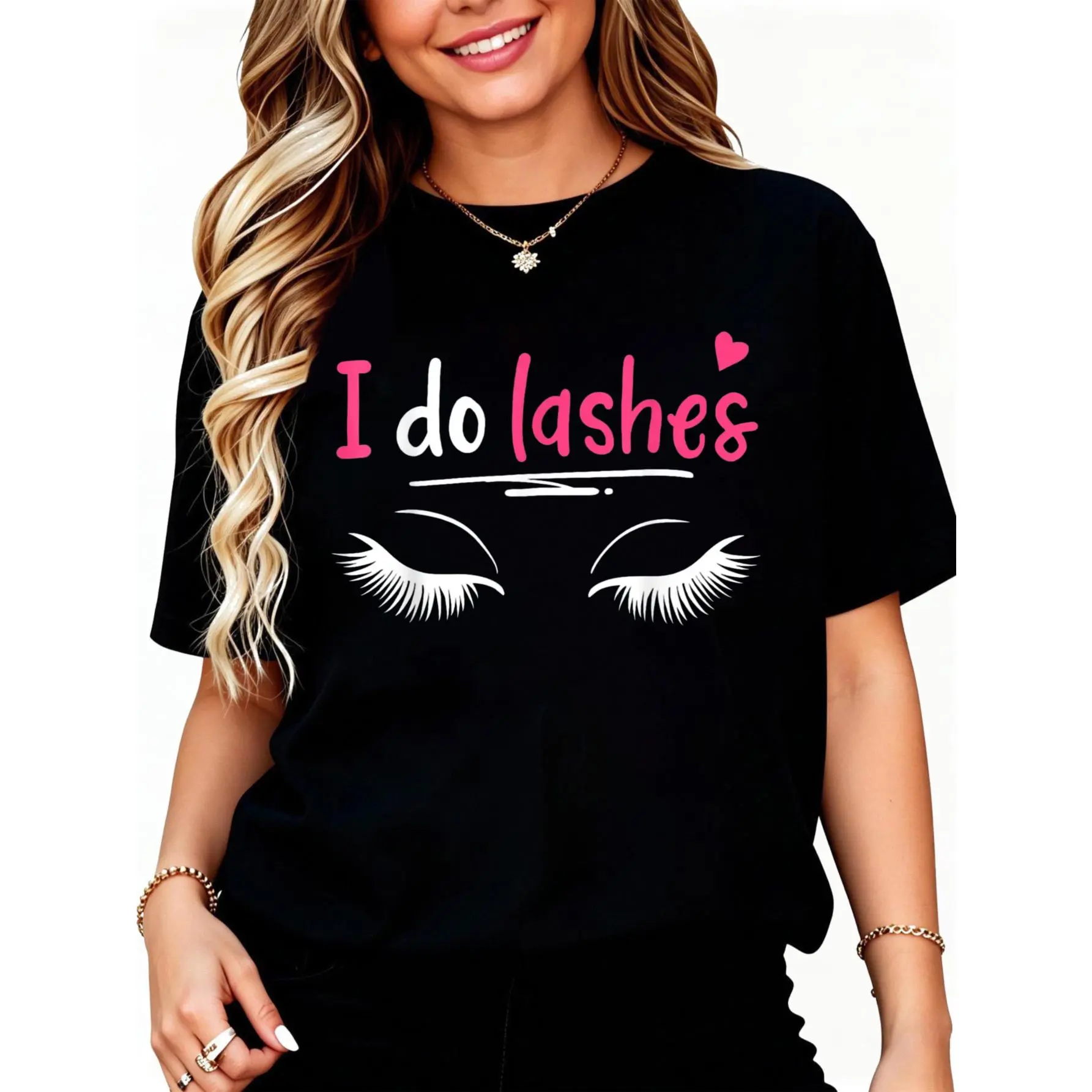 100% Cotton Eye Lashes Lash Make-up Artist Beautician T-Shirt
