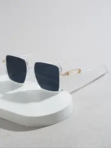 Unisex Square Sunglasses, UV Protection Eyewear for Outdoor Activities, Elegant Design Suitable for Sports & Travel, Sunshade Hood