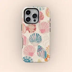 Vintage Seashell Pattern Phone Case, Beachy Tropical Phone Case,phone Case Suitable for Iphone 11/12/13/14/15/16/17 Pro Promax Plus Air