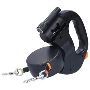 ✨TikTok's Dog Walker Hack✨Dual Auto-Retractable Leash🔄| Built-in Flashlight & Poop Bag Dispenser💡💩| Walk 2 Dogs Hands-Free!🐕🐕🔥 Universal Harness