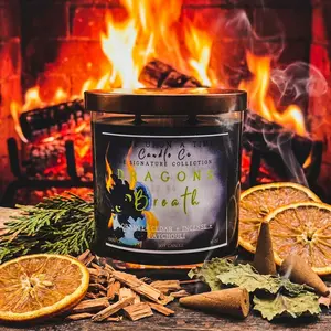 Dragon's Breath Soy Wax Candle-Incense & Patchouli Gift
