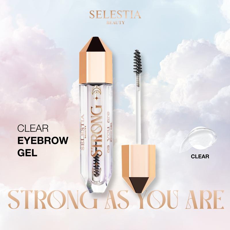 SELESTIA BEAUTY Clear Eyebrow Gel Strong As You Are – Long-Lasting Formula for Strong Hold & Natural Finish, Clump & Flake Free – Taming & Defining Brow Lamination Gel, 0.095 fl.oz.
