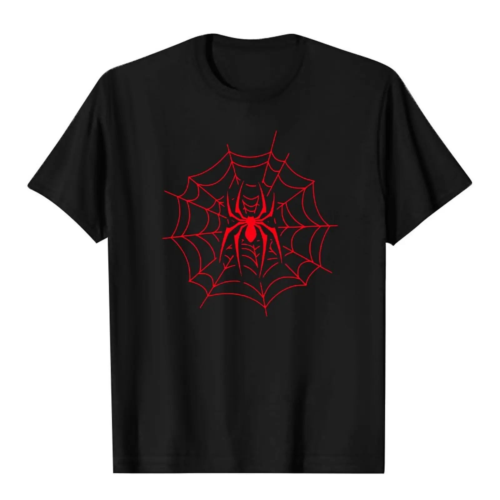 【S-5XL】Men's Spider Web Print Round Neck Tee, Summer Clothes, Regular Fit Casual Streetwear Short Sleeve T-Shirt for Summer, Summer Outfits, Men's Top for Daily Wear