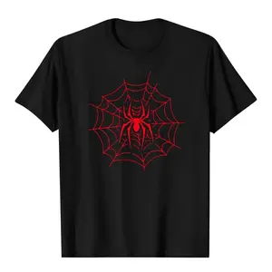 【S-5XL】Men's Spider Web Print Round Neck Tee, Summer Clothes, Regular Fit Casual Streetwear Short Sleeve T-Shirt for Summer, Summer Outfits, Men's Top for Daily Wear