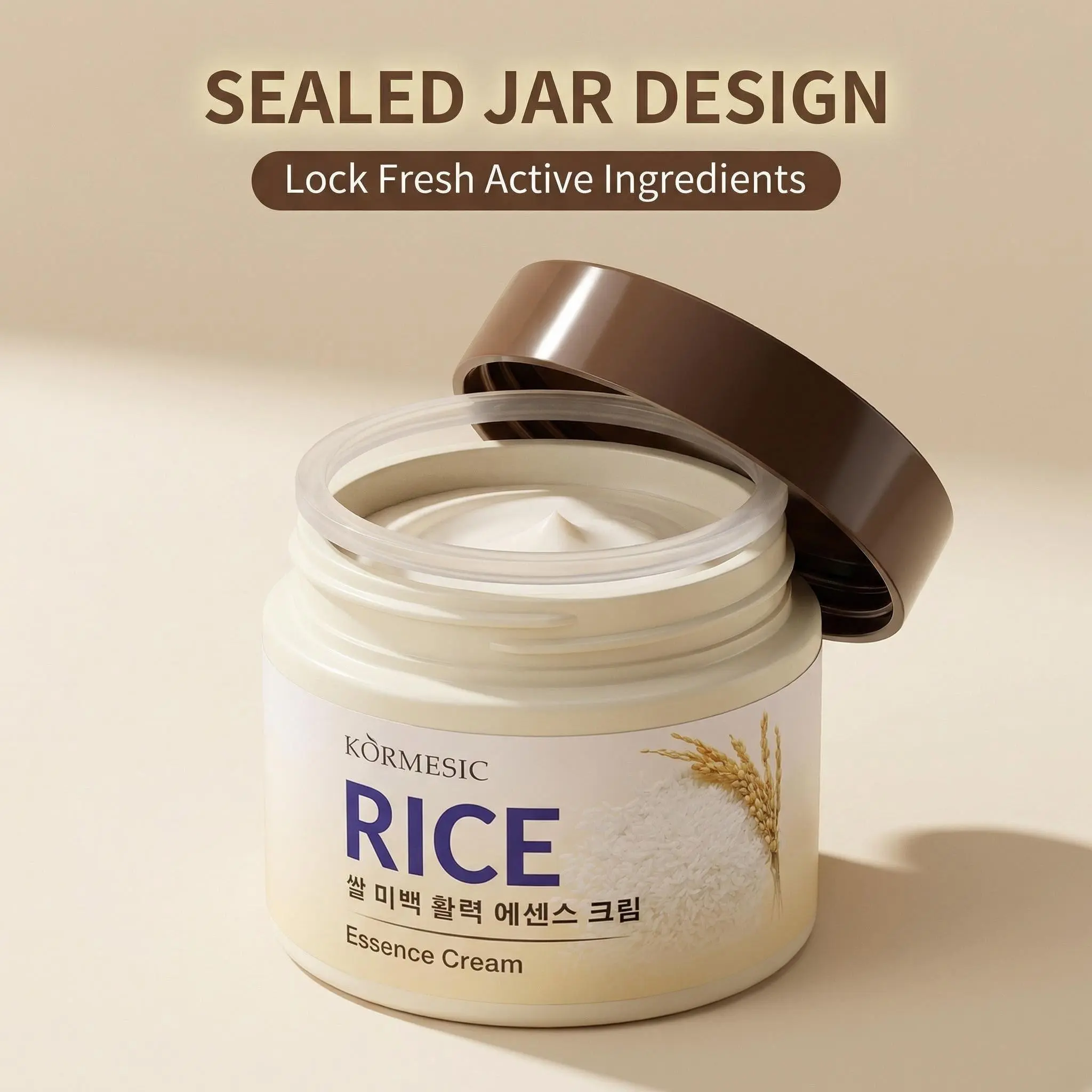 Korean Rice Essence Face Cream,Hydration, Skin Barrier Repair,Non-Greasy Daily Moisturizer with Niacinamide for All Skin Types