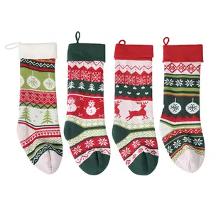 Christmas Stockings,Heavy Knit Snowflake And Chrismas Tree Stocking - 3 Assorted,Christmas Stocking-Stockings Christmas