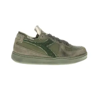 diadora Mens Mi Basket Row Cut Terry Lace Up Sneakers Shoes Casual - Green