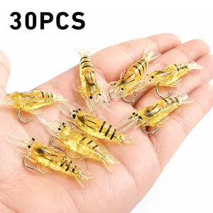 30pcs Realistic Shrimp Soft Lure for Freshwater & Saltwater Fishing