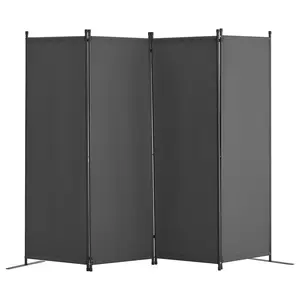 【DealsForYouDays】VEVOR Room Divider,  4 Panel Room Dividers and Folding Privacy Screens, Fabric Partition Room Dividers for Office, Bedroom, Dining Room, Study, Freestanding, Light Gray