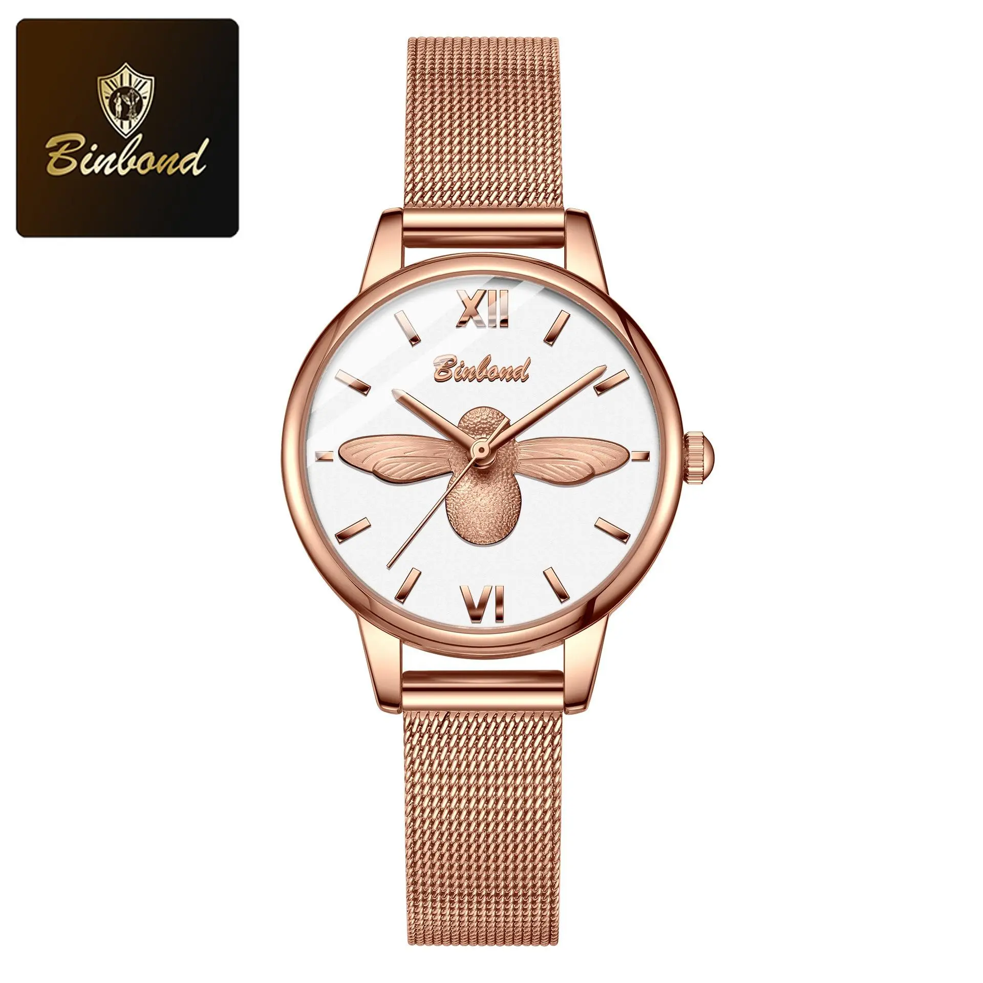 Fashionable Little Bee Women's Watch Light Luxury Quartz Wristwatch
