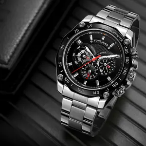 Classic business multifunctional round dial, fashionable and simple mechanical watch, waterproof men's watch, suitable for parties, daily clothing decoration with box, fashionable and versatile exquisite watch,