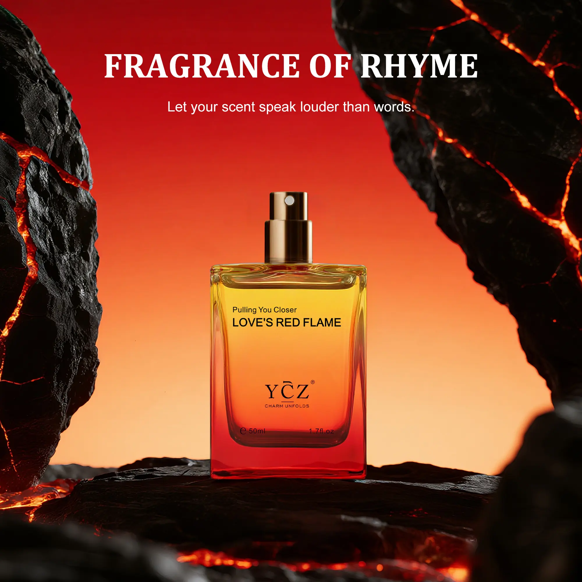 YCZ Love's Red Flame Eau de Parfum 50ml - Spicy Woody Fragrance