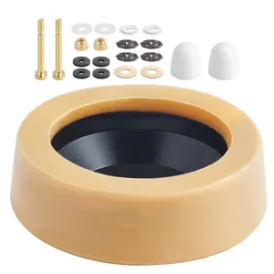 VEVOR Toilet Wax Ring Kit, 1.6-Inch Extra Thick Wax Ring for Toilet Bowls with Rust-Resistant Brass Bolts, Caps and Washers, Fits 3-Inch or 4-Inch Drain Pipes, Superior Sealing PerformanceSummervibes