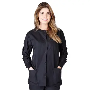 Natural Uniforms Warm Up Scrub Jacket – Classic Fit Medical Jacket with Knit Cuffs & 3 Pockets, Durable Nurse Workwear