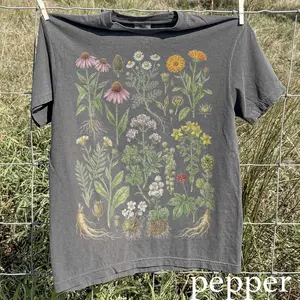 Vintage Meadow Flowers Graphic T-Shirt, Botanical Cottagecore Tee, Floral Nature Shirt AER