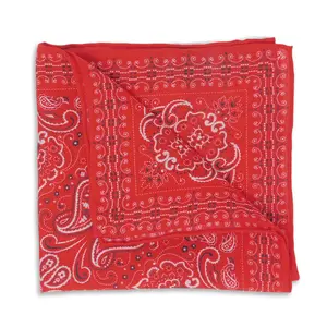 Bandana Red Linen Pocket Square