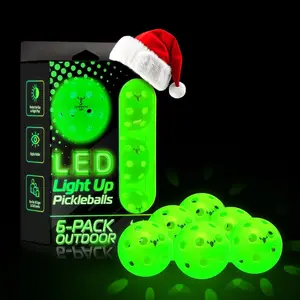 LED Pickleball Balls, 6-Pack (Green Glow) - True Flight Outdoor Pickleballs - Bright  Balls for Pickleball at Night - Consistent Brightness, 40 Holes for Precision & Control - 26 Grams
