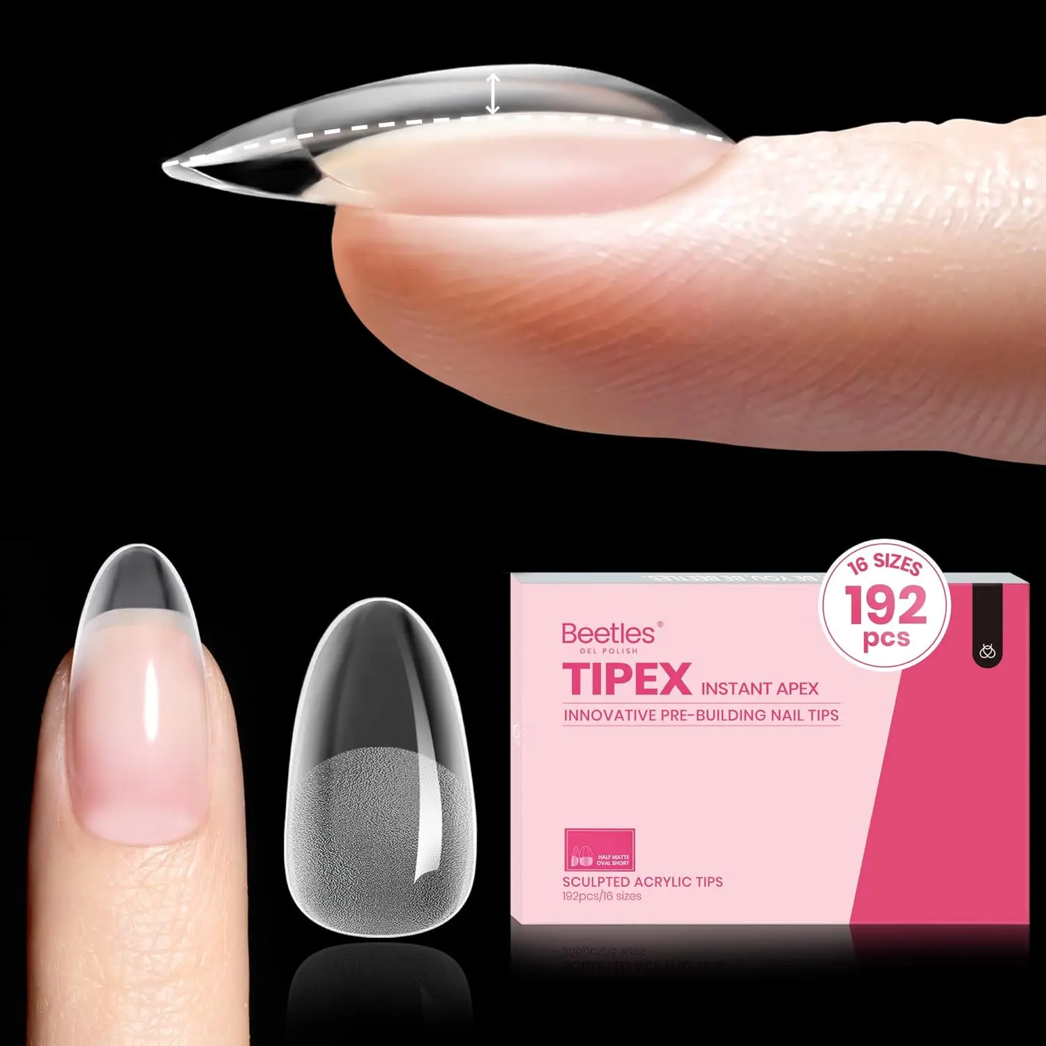 【Tips Only】192pcs Oval Short