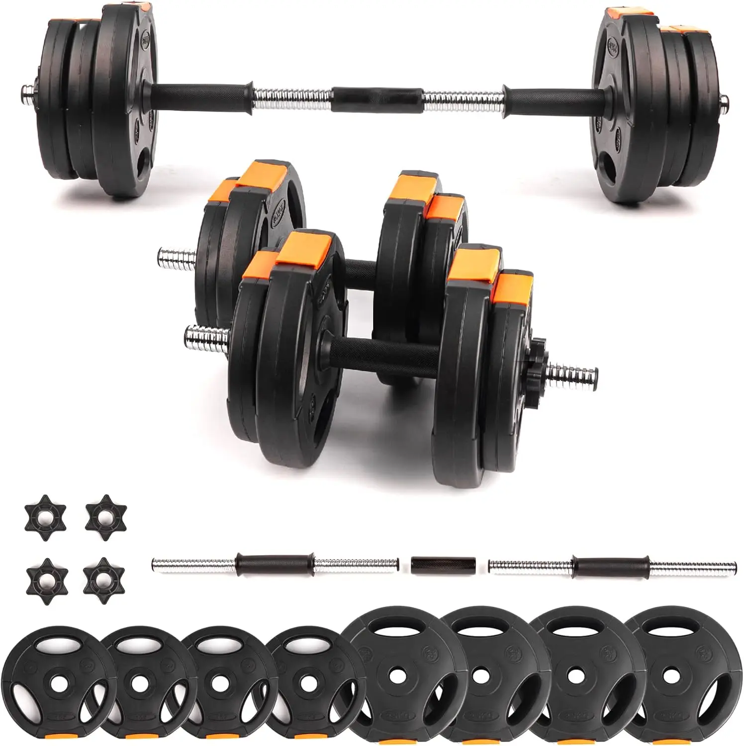 Dumbbells Weight Set, Adjustable 2 in 1 Barbell Set for Exercise,  and Strength