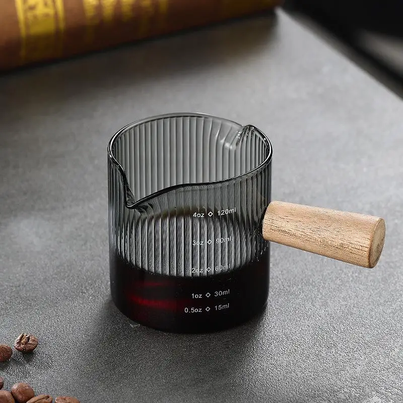 Coffee Measuring Cup with Wooden Handle, 1 Count 120ml Coffee Bean Measuring Cup, Coffee Making Tool for Home Office Use, Kitchen Utensils Accessories