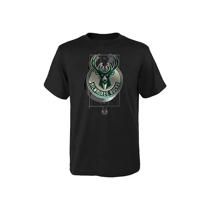 Youth Outerstuff 3D Logo Milwaukee Bucks T-Shirt