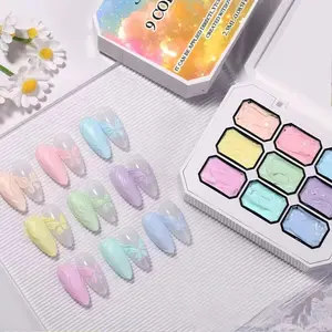 9 Color Spring Summer Dopamine Macaron Solid Nail Polish Gel, DIY Manicure Art Tool, Suitable for Nail Technicians, UV Nail Gel