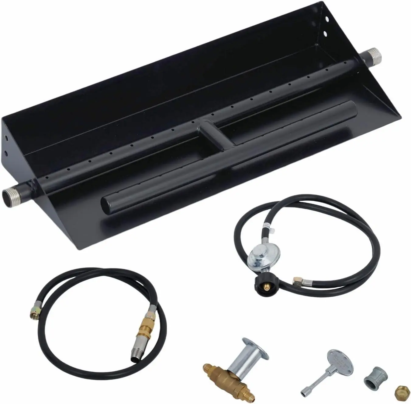 22.5x6 in Drop in Fire Pit Burner Kit, Stainless Steel Fire Pit Kit with Burner, Hose Kit, Insert Rectangular Fire Pit Burner Pan for Propane, Natural Gas, Outdoor Fire Pit Pan Kit
