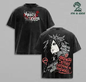 Madara Uchiha “Strength Decides Everything” Vintage Anime Tee, Naruto Ghost of the Uchiha Graphic Shirt, Dark Shinobi Streetwear T-Shirt