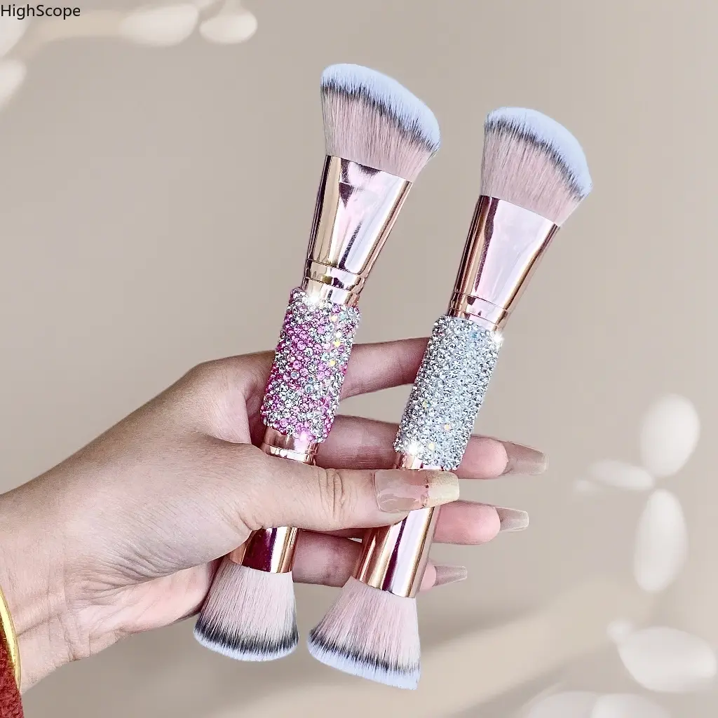 Rhinestone Dual-End Multifunctional Makeup Brush - Soft Bristles, Precision Tool for Foundation, Powder - Indoor Recreation Beauty Accessory (Sports & Outdoor Leisure Equipment)