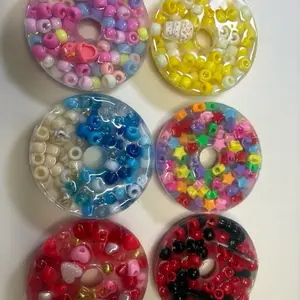 SILICONE PICKY PAD - 6-pack Mini Donuts - Handmade Fidget Sensory ASMR Toy/Tool