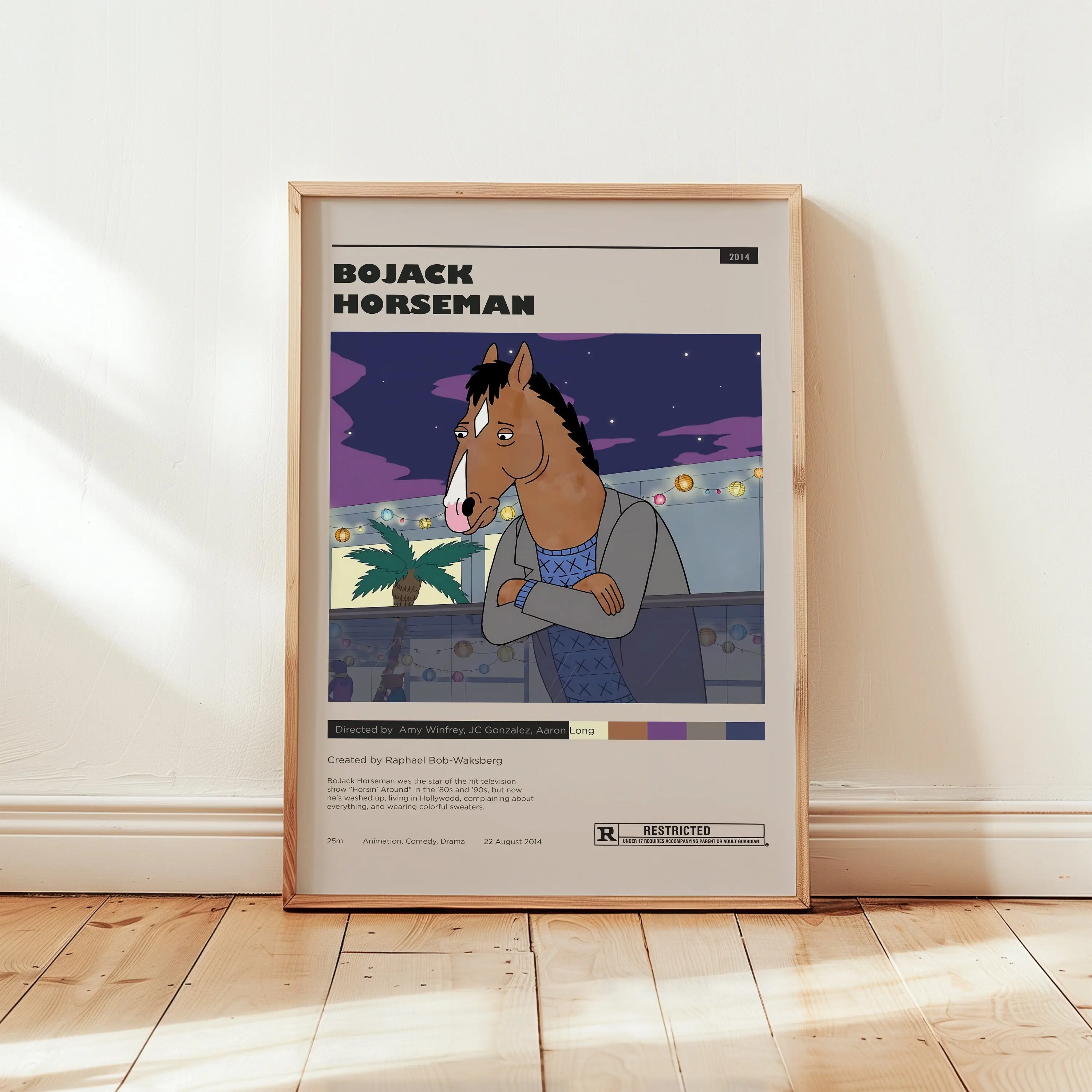 BoJack Horseman Poster, Will Arnet Wall Art, Minimalist Wall Decor, Cartoon Print, Tv Series Gift #1 Artistic Ornaments