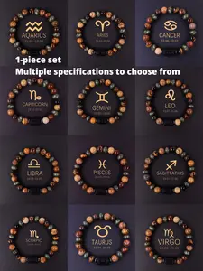 Zodiac Sign Bracelet, Fashionable Handmade Beaded Bracelet for Women & Men, Bracelet for Couples, Trendy All-match & Exquisite Jewelry for Birthday Gift, Companion Bracelet