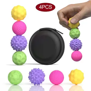 5Pcs/1Set Silicone Magnetic Ball Fidget Toys Stress Relief Model With Storage Bag For Adults At Home, Fun Textured Gadgets For Hands, Desk Toys, Sensory Grippie Set, Magnetic Silicone Balls