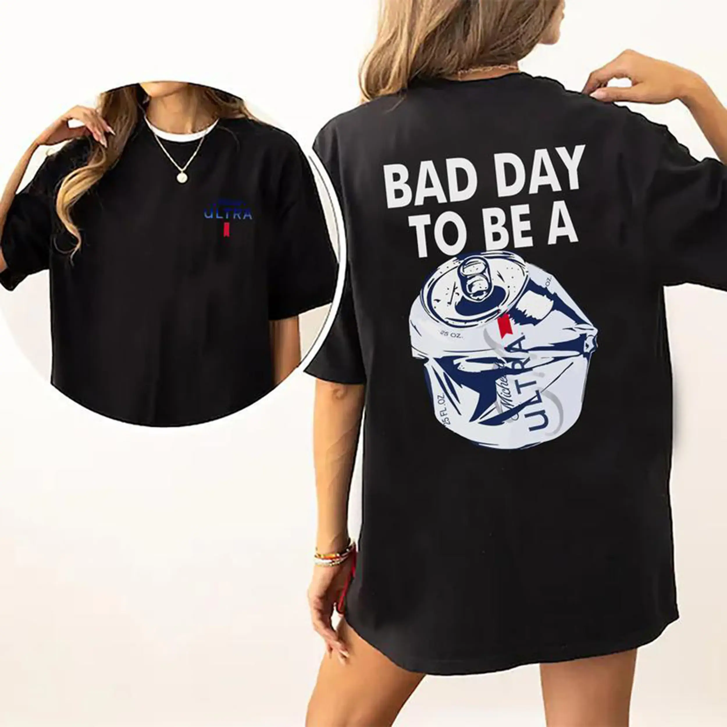 Bad Day To Be A Michelob Ultra T-shirt, Beer Drinking T-Shirt Unisex,  Fabric Tshirt, Printed Women's Tops, Casual Womenswear Top