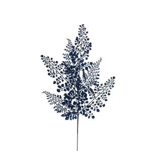 23"L Glitter Maidenhair Fern Spray x 7 Navy Blue