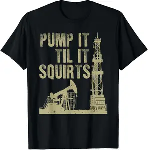 100% Cotton Funny Oil Field Art For Men Women Oilfield Plant Pump Lovers T-Shirt