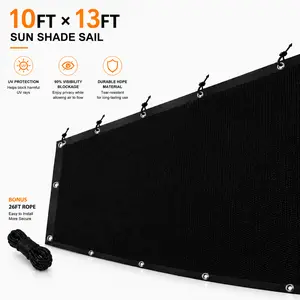 90% Blackout Cloth (Black) - 10 x 13ft UV-Resistant Shade Net with Reinforced Rivets, Suitable for Outdoor Adventures / Camping / Garden / Patio / Greenhouse.Mesh Shade Cloth-2026