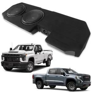 2019-up Chevrolet Silverado and GMC Sierra Crew Cab Trucks - Custom Dual 12" 800W RMS Loaded Subwoofer Enclosure | BE-GM-SLVDC-G4
