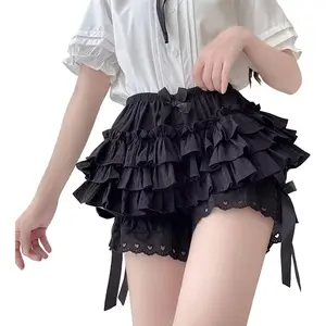 Womens Lolita Bloomers Plush Ruffles Pumpkin Pants Bottom Shorts