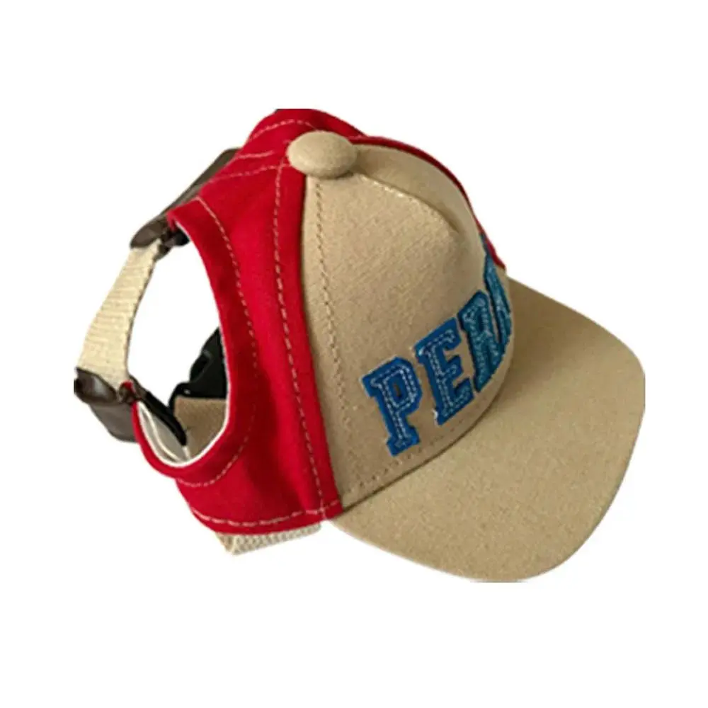 Fleece Adjustable Dog Baseball Hat with Ear Holes, 2 Sizes, Outdoor Wear Visor Hat for Chihuahua & French Bulldog, Pet Supplies, Two Sizes