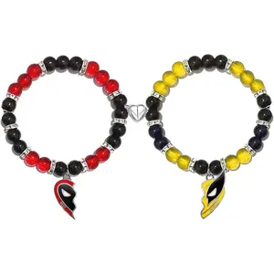 Deadpool 3 movie style natural stone crystal bead friendship bracelet, couple bracelet, handmade, suitable for various occasions.