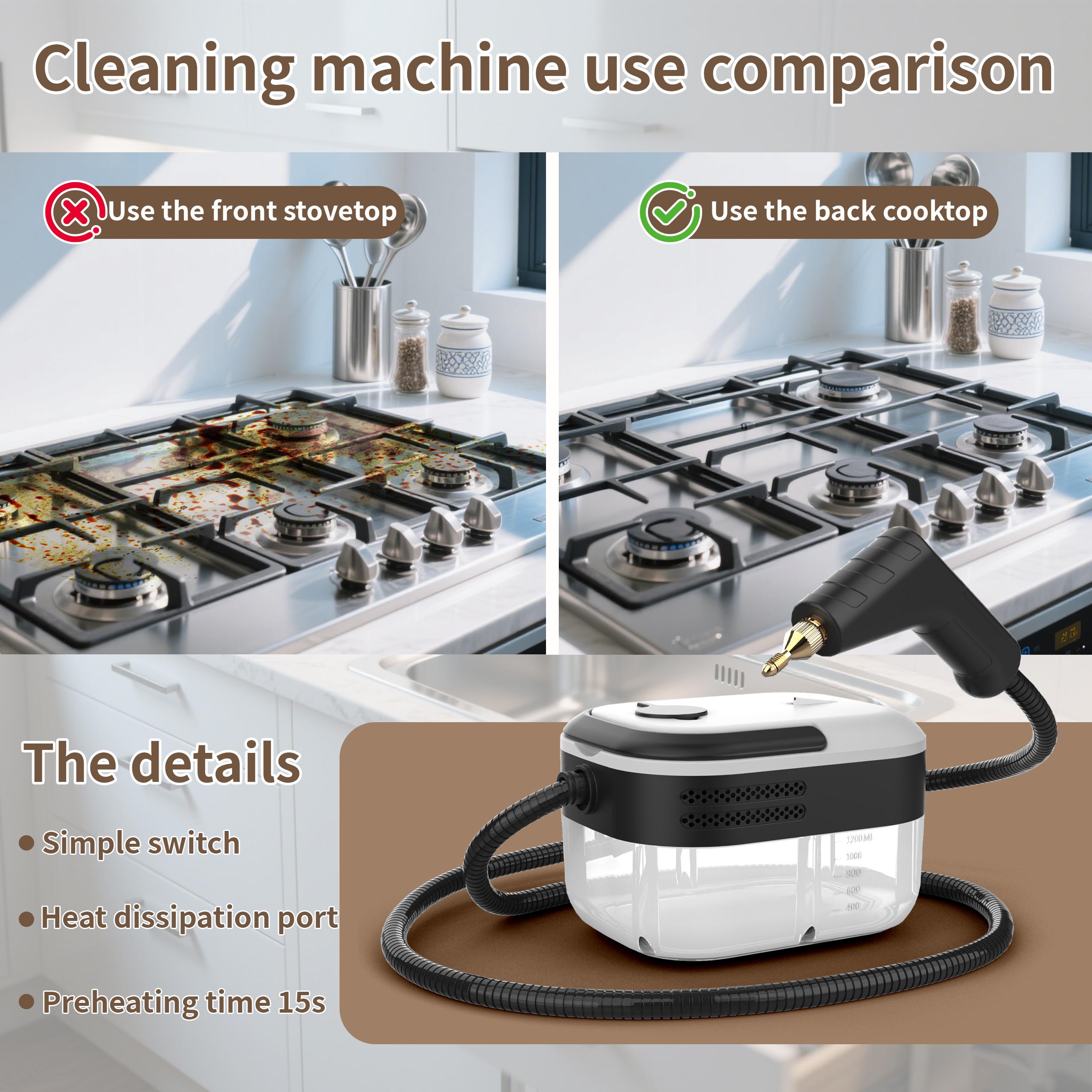 High Pressure Handheld Steam Cleaner for Home Use, Portable Chemical-Free Steamer with 10 Attachments for Deep Cleaning Kitchen, Bathroom, Grout, Sofa, Car & Floor