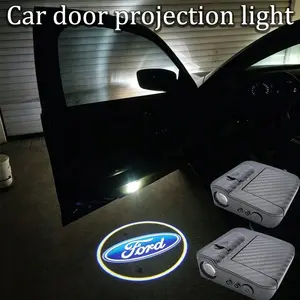 💡🚗 2pcs LED Interior Decorative Sticker Light | Door Welcome Light | Car Welcome Lights | Door Logo Light Compatible with All Ford Models | Auto Parts | Door Projector Light