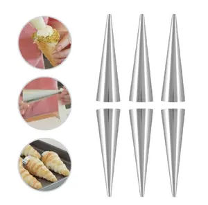 12 Pcs Stainless Steel Pastry Molds Set - Cream Horn & Cannoli Tubes for Baking Bakeware Disposable