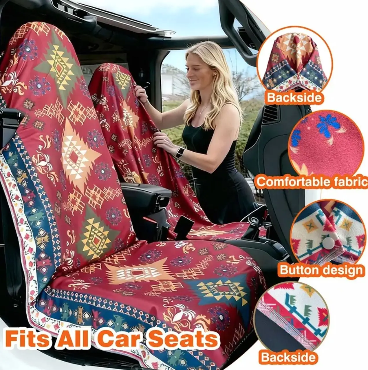 1PCS Waterproof Soft Fabric Post-Gym Sweat Towel Car Seat Cover - Anti-Slip Bucket Protector, Universal Fit for SUVs/Trucks, Machine Washable, Car Interior Decor, Customized Gifts, Seat Cover Solutions