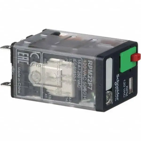 Schneider Electric 3,000 VA Power Rating, Electromechanical Plug-in General Purpose Relay 12 Amp at 250/277 VAC & 28 VDC, 6 Amp at 250 VAC & 28 VDC, 2CO, 230 VAC at 50/60 Hz RXM2AB2P7