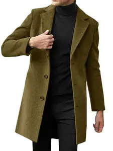 Men's Long Sleeve Windbreaker Jacket, Casual Fitted Plain Color Coat for Fall & Winter, Stylish Outerwear for Men, Winter Fashion Clothing